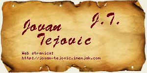 Jovan Tejović vizit kartica
